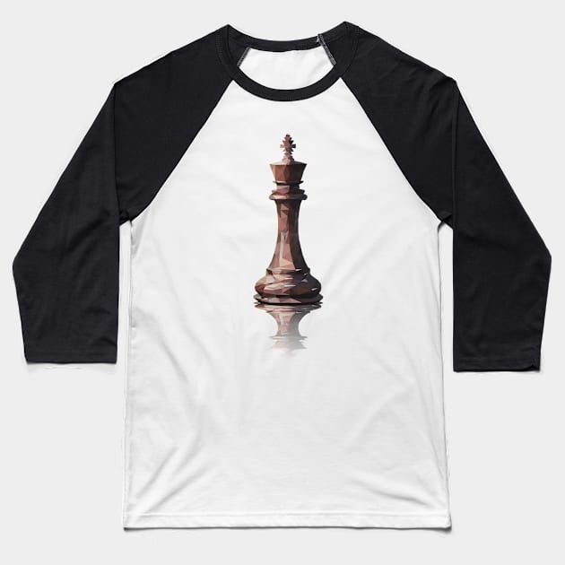 king low poly Baseball T-Shirt by psychoshadow